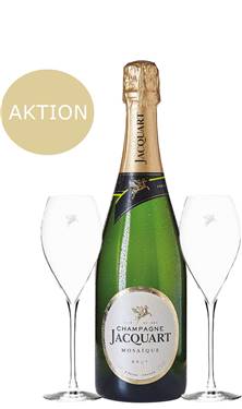 Jacquart Mosaique Brut inkl.2 Champagner Gl�sern